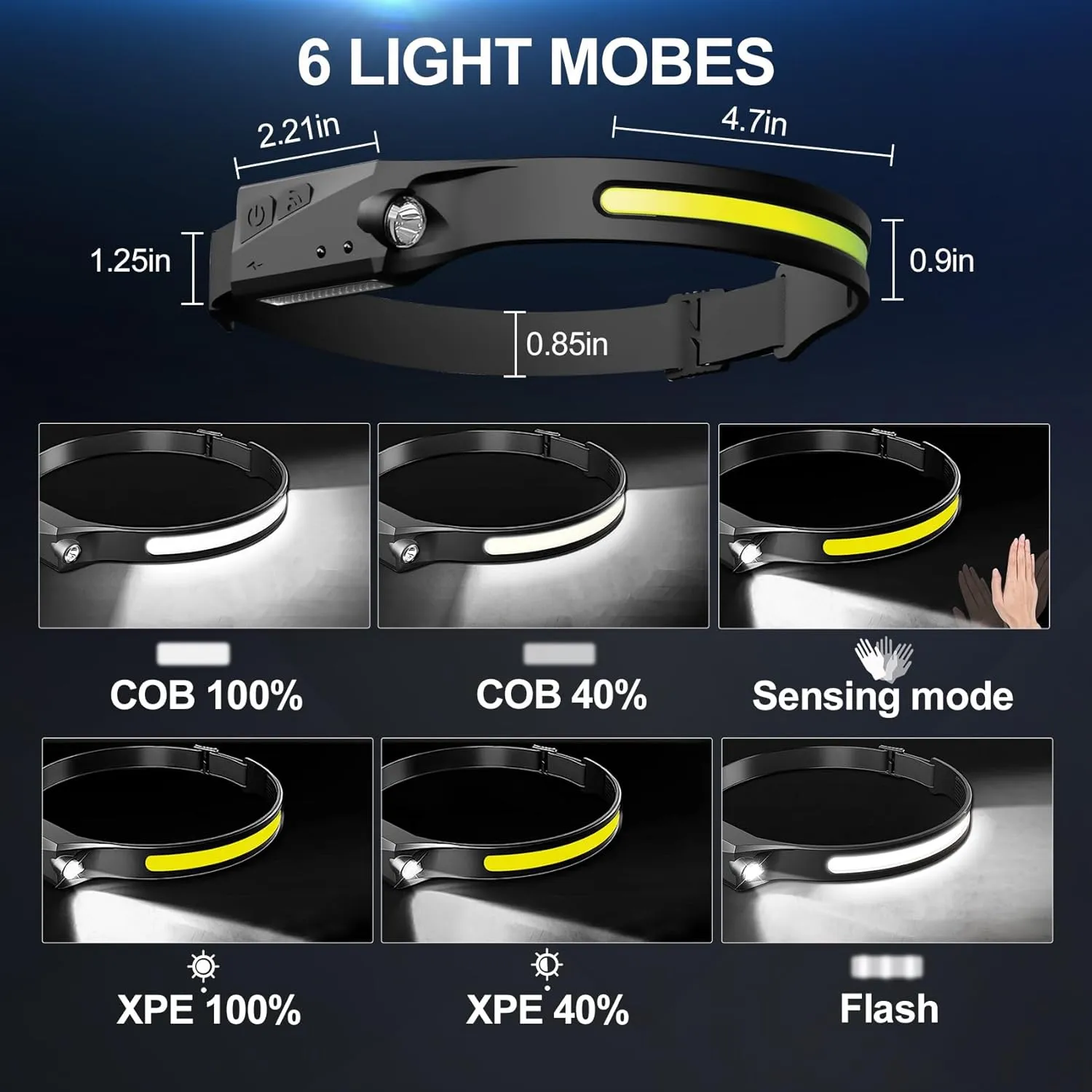 Headlamp Rechargeable 4Pack, 6 Mode Headlamps for Adults 1200Lumens LED Headlamp with Motion Sensor,230COB Wide Beam Headlight Bright Headlamps Flashlight for Camping Accessories Gear, Hiking,Running