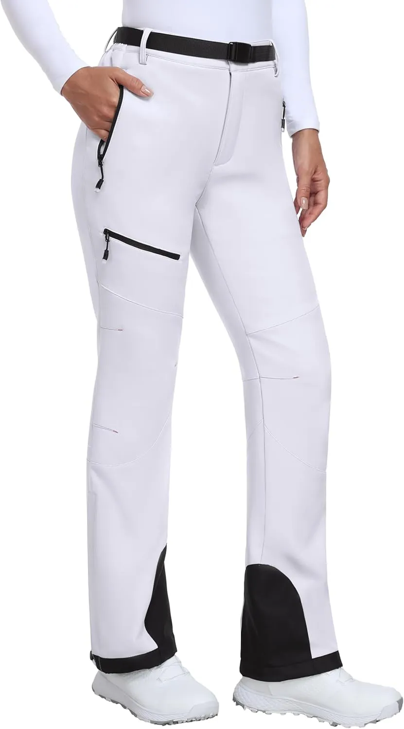Heathyoga Snow Ski Pants Women Waterproof Softshell Insulated Fleece Lined Snowboard Pants Hiking Pants for Winter Outdoor