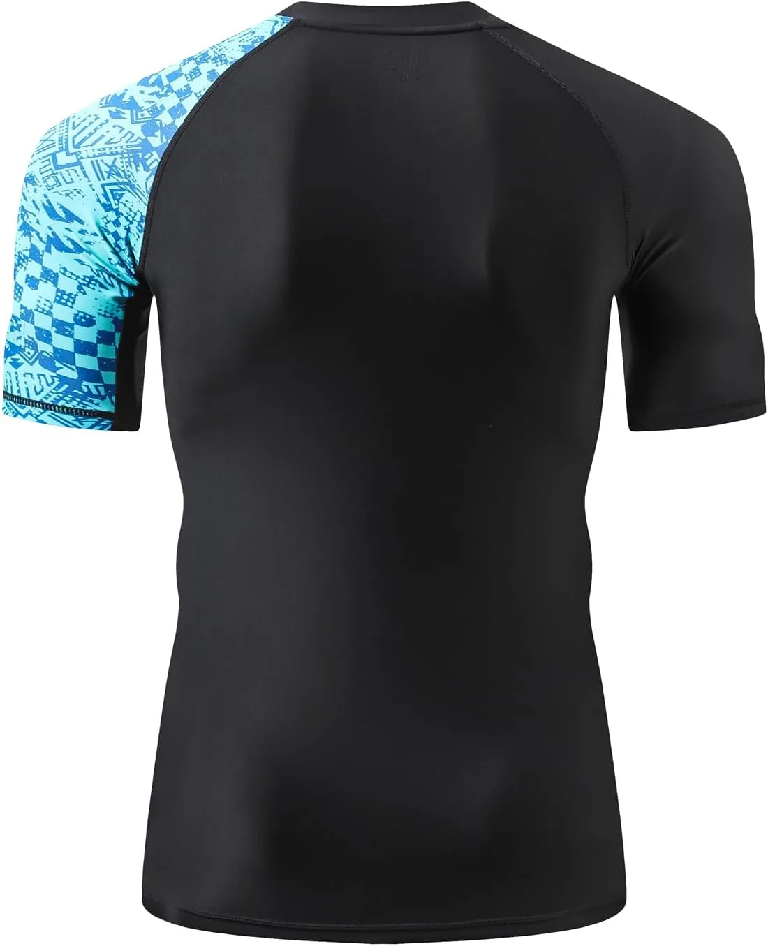 HUGE SPORTS Men's Splice UV Sun Protection UPF 50  Skins Rash Guard Short Sleeves