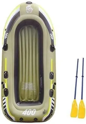 Inflatable Boat Series,Travelling Fishing Boat 4 People PVC Inflatable Rafting with Paddles and Air Pump for Water Sports (Standard Edition)