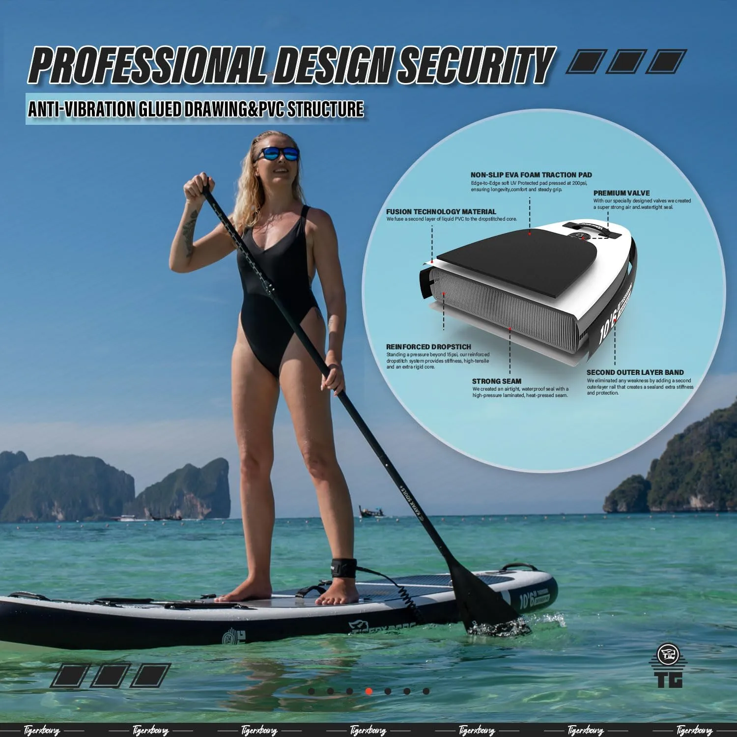 Inflatable Paddle Board with Premium SUP Board Accessories, Allround Paddle Boards for Adults/Kids,Stand Up Paddle Board Defender Collection