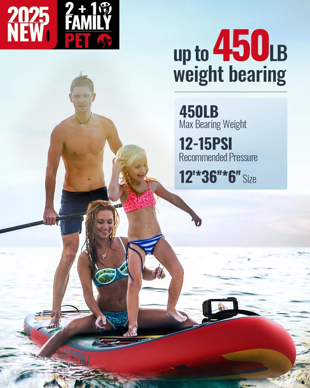 Inflatable Stand Up Paddle Board 12' with Kayak Seat & Dual Paddles  Premium SUP Board for Adults & Families Includes Kayak Conversion Kit, Pump, Leash & Accessories  Stable Wide Deck for Beginners