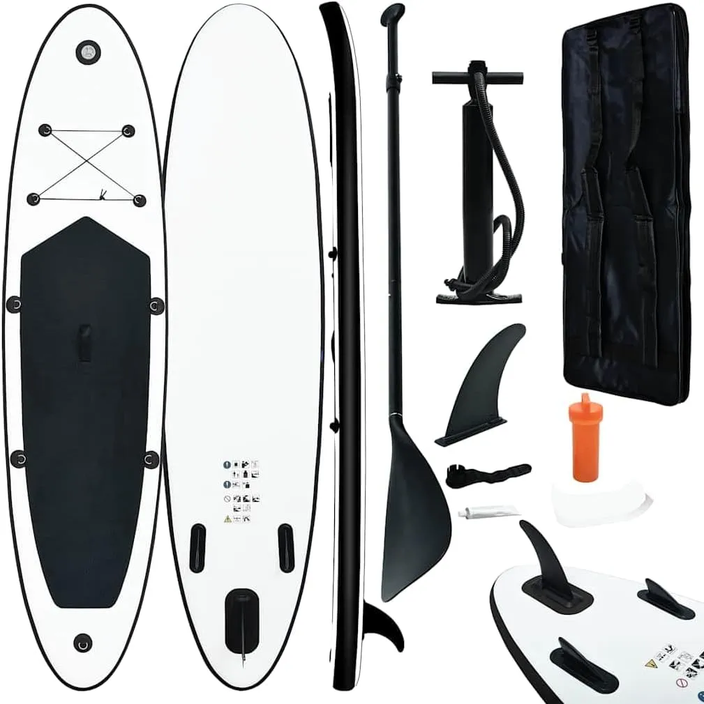 Inflatable Stand up Paddle Board Set Black and White12.8kg
