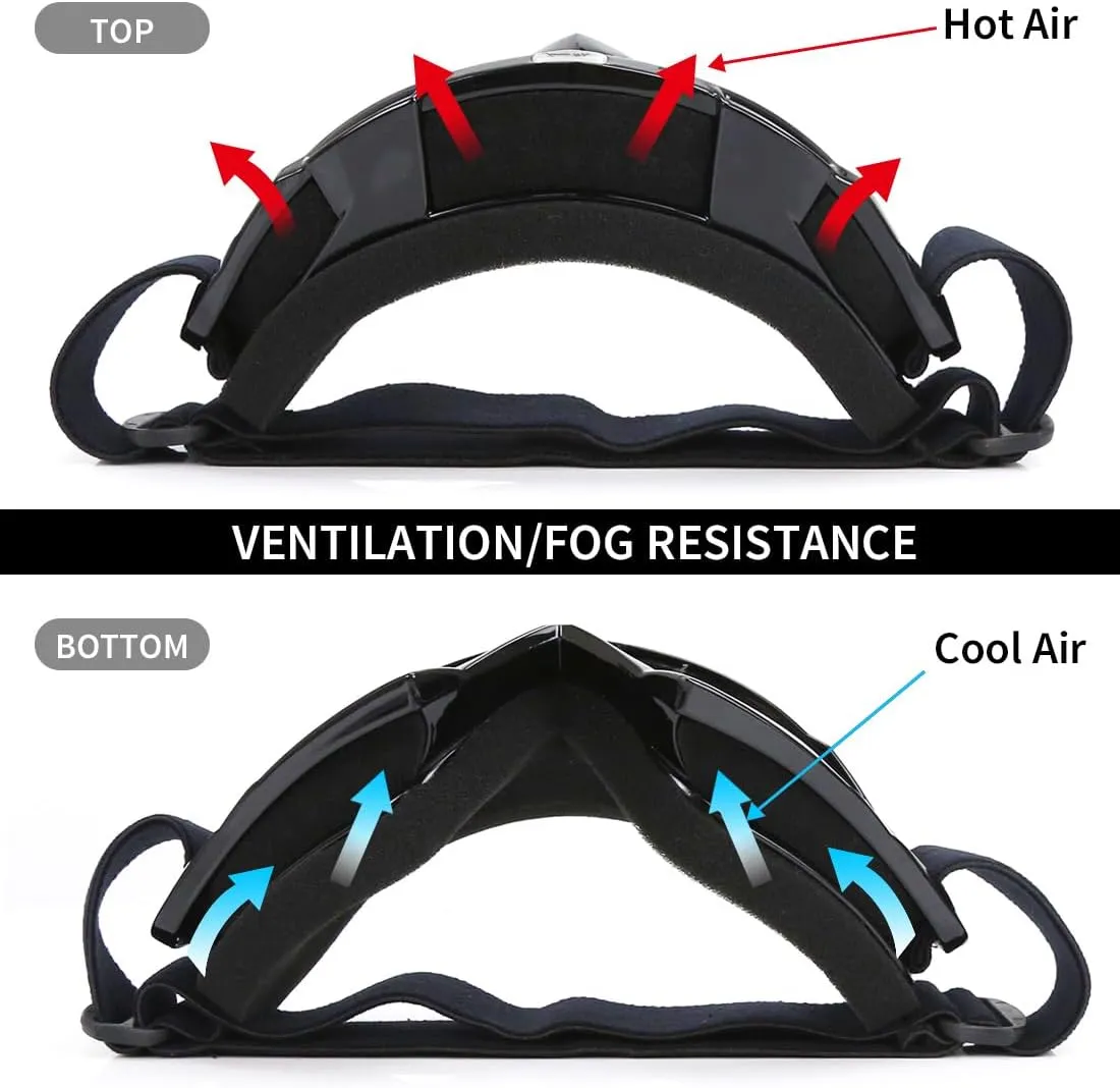 JAMIEWIN Motocross Goggles - ATV Dirt Bike Motorcycle UTV MX Offroad Riding Goggles with Anti UV, Dustproof, Anti Fog Lenses for Men, Women, Youth & Kids
