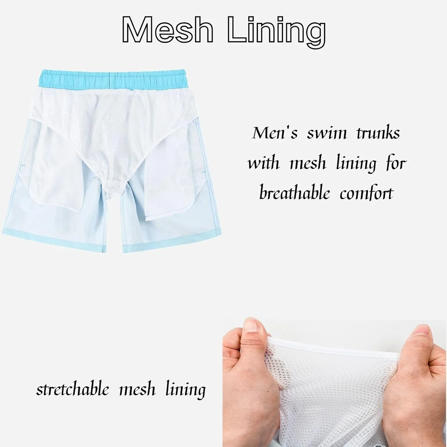 JOYSON Mens Swim Trunks Quick Dry 5 Inch Swim Shorts Bathing Suits with Mesh Lining Pockets
