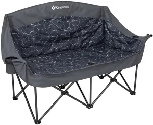 KingCamp Double Camping Chair, Oversized Heavy Duty Loveseat for Adults Portable Folding XL 2 Person Couch Padded Comfortable Two Seat with Cup Holder for Outdoor Lawn Backyard