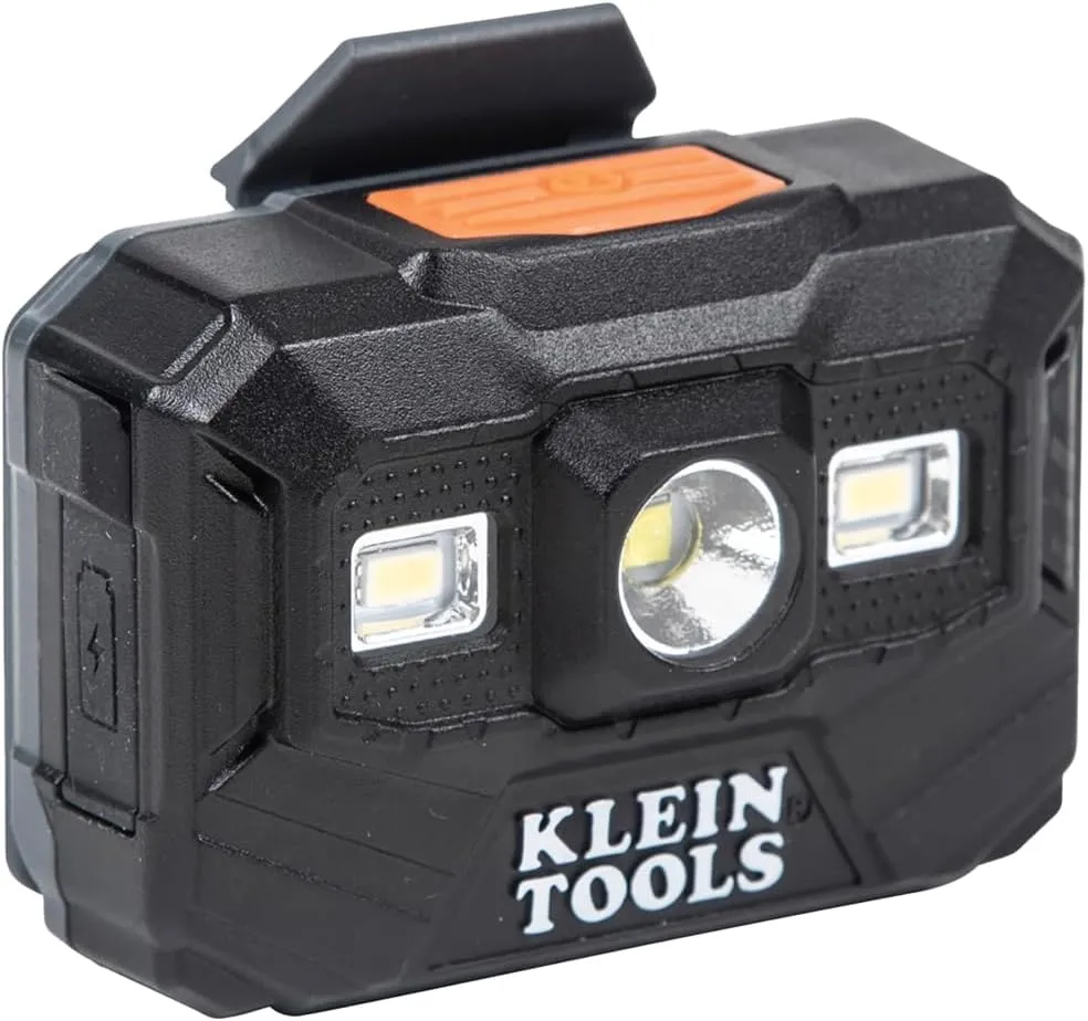 Klein Tools 56062 Rechargeable LED Headlamp / Worklight for Klein Hardhats, 300 Lumens, All-Day Runtime, 3 Modes, for Work and Outdoors