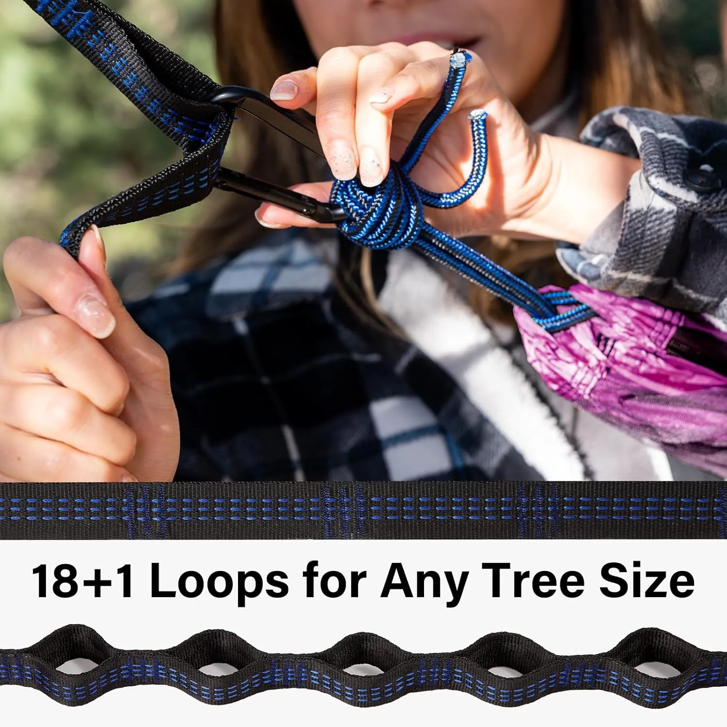 Kootek Camping Hammock 500 lbs Capacity, Portable Hammocks with Tree Straps & Attached Carry Bag, Camping Essentials Gear, Perfect for Outside Indoor Hiking Beach Backpack Travel