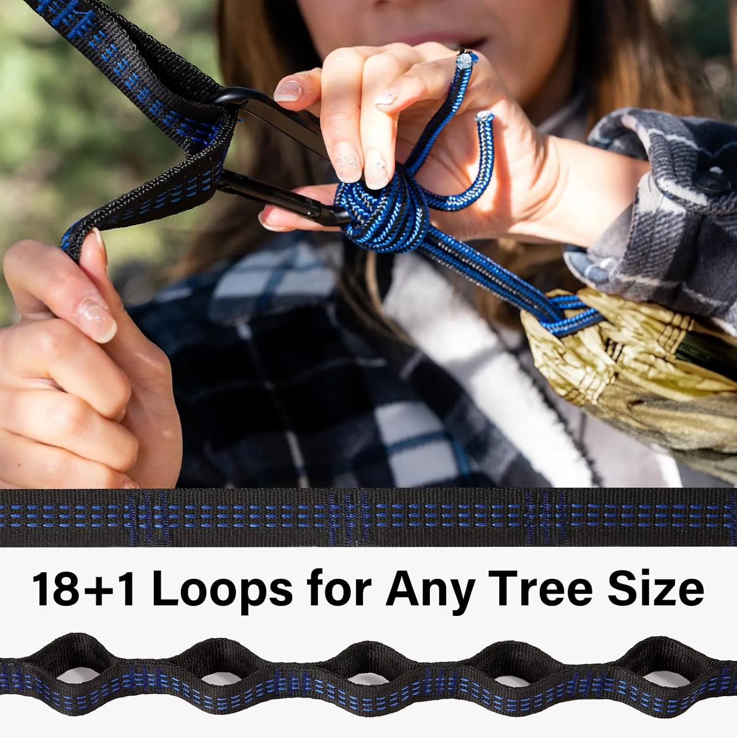 Kootek Camping Hammock 500 lbs Capacity, Portable Hammocks with Tree Straps & Attached Carry Bag, Camping Essentials Gear, Perfect for Outside Indoor Hiking Beach Backpack Travel