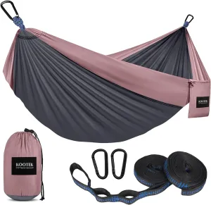 Kootek Camping Hammock 500 lbs Capacity, Portable Hammocks with Tree Straps & Attached Carry Bag, Camping Essentials Gear, Perfect for Outside Indoor Hiking Beach Backpack Travel
