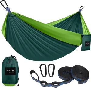 Kootek Camping Hammock 500 lbs Capacity, Portable Hammocks with Tree Straps & Attached Carry Bag, Camping Essentials Gear, Perfect for Outside Indoor Hiking Beach Backpack Travel