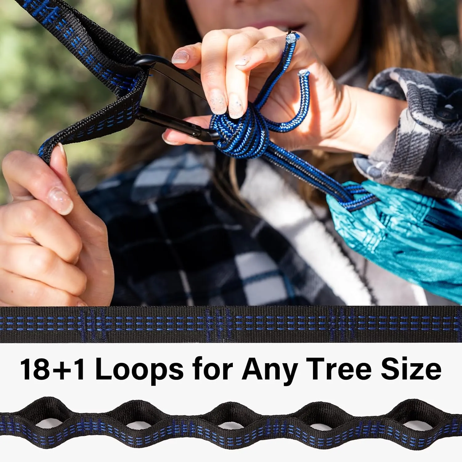 Kootek Camping Hammock 500 lbs Capacity, Portable Hammocks with Tree Straps & Attached Carry Bag, Camping Essentials Gear, Perfect for Outside Indoor Hiking Beach Backpack Travel