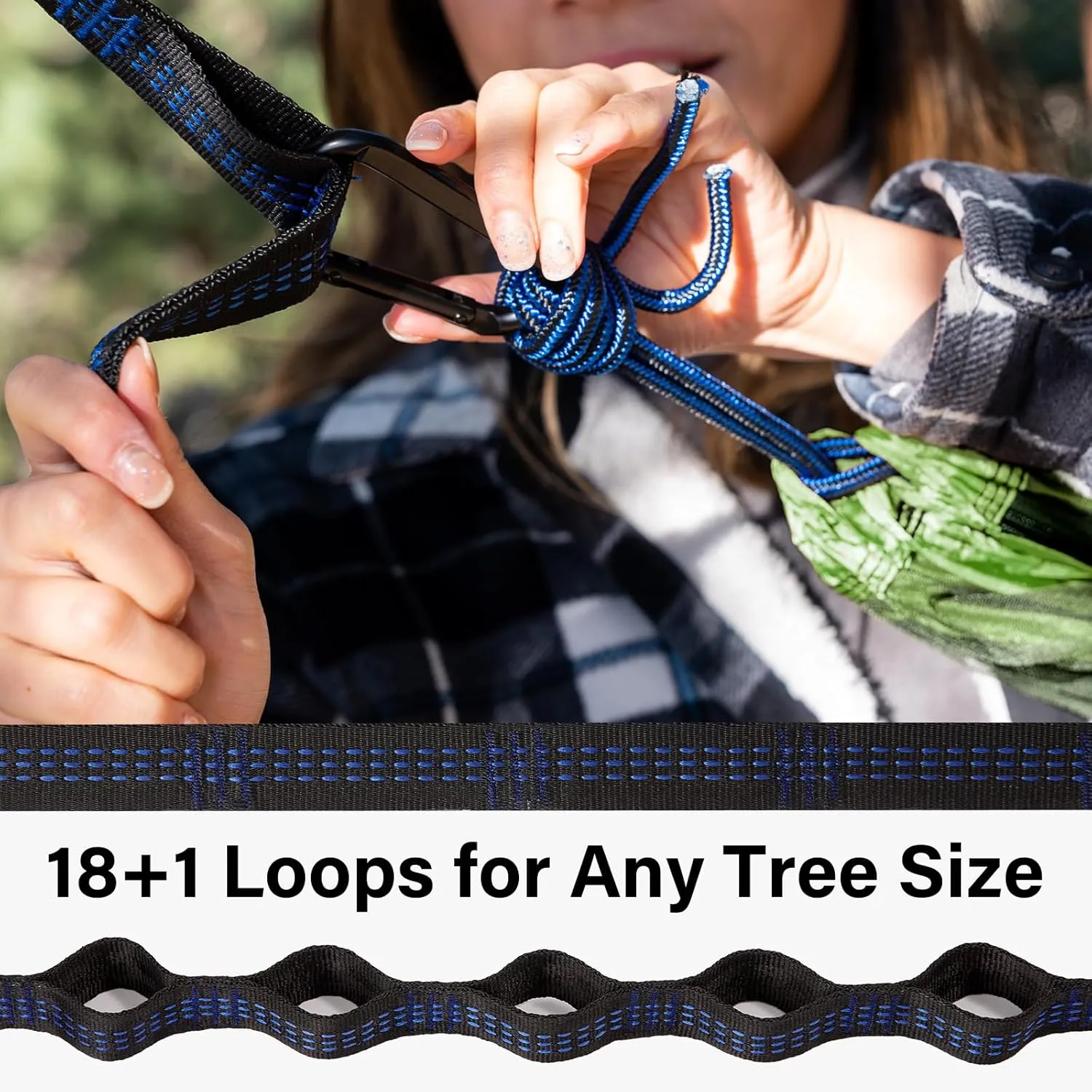 Kootek Camping Hammock 500 lbs Capacity, Portable Hammocks with Tree Straps & Attached Carry Bag, Camping Essentials Gear, Perfect for Outside Indoor Hiking Beach Backpack Travel