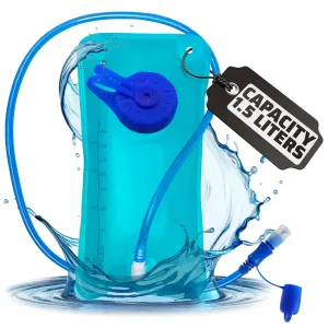 Leak Proof Hydration Bladder - Blue Water Pouch for Hiking & Camping