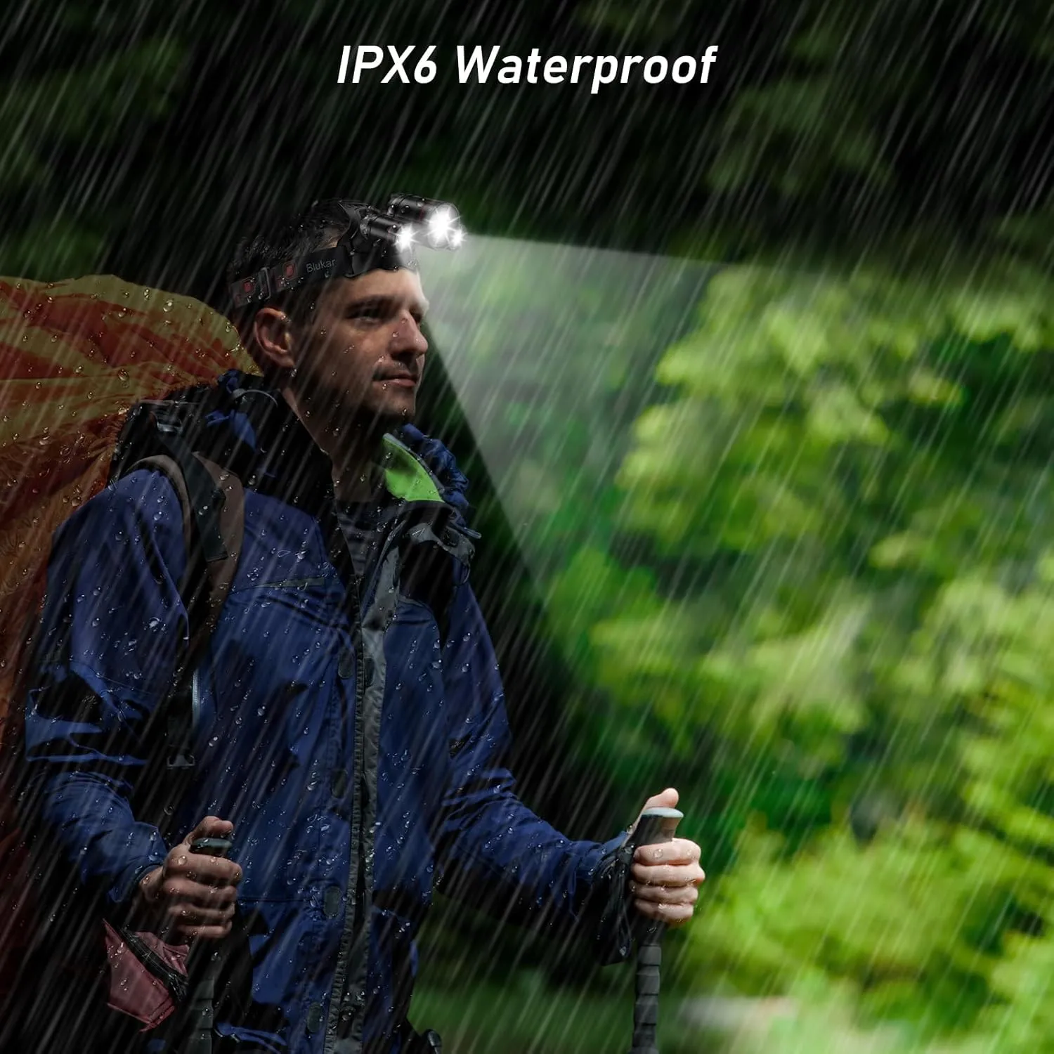 LED Headlamp, 8000L Super Bright Rechargeable Headlight Flashlight - 3 Lights 5 Modes,Zoomable,Spotlight&Floodlight Combination, IPX6 Waterproof, 20 Hrs Runtime for Running,Hiking,Camping etc.