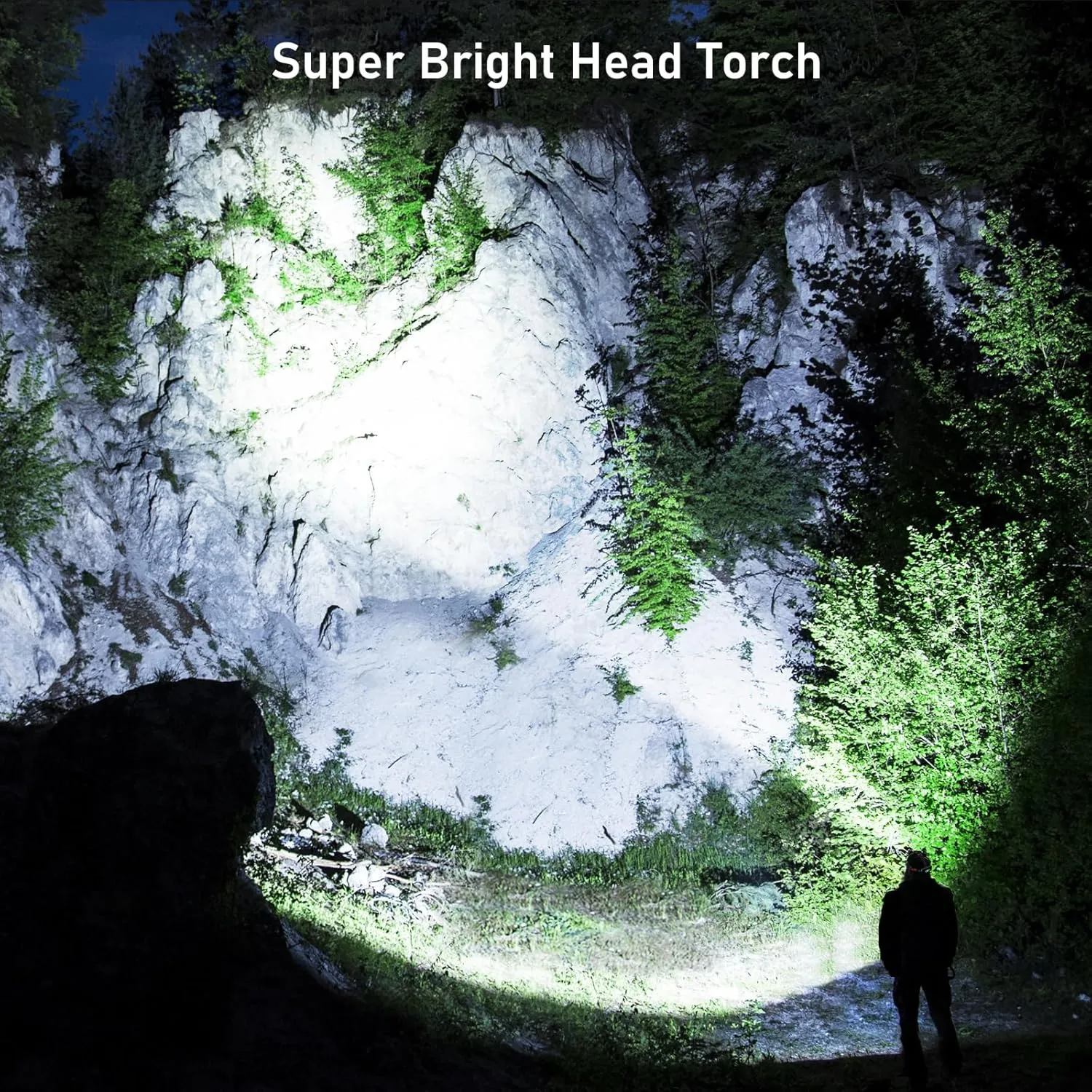 LED Headlamp, 8000L Super Bright Rechargeable Headlight Flashlight - 3 Lights 5 Modes,Zoomable,Spotlight&Floodlight Combination, IPX6 Waterproof, 20 Hrs Runtime for Running,Hiking,Camping etc.