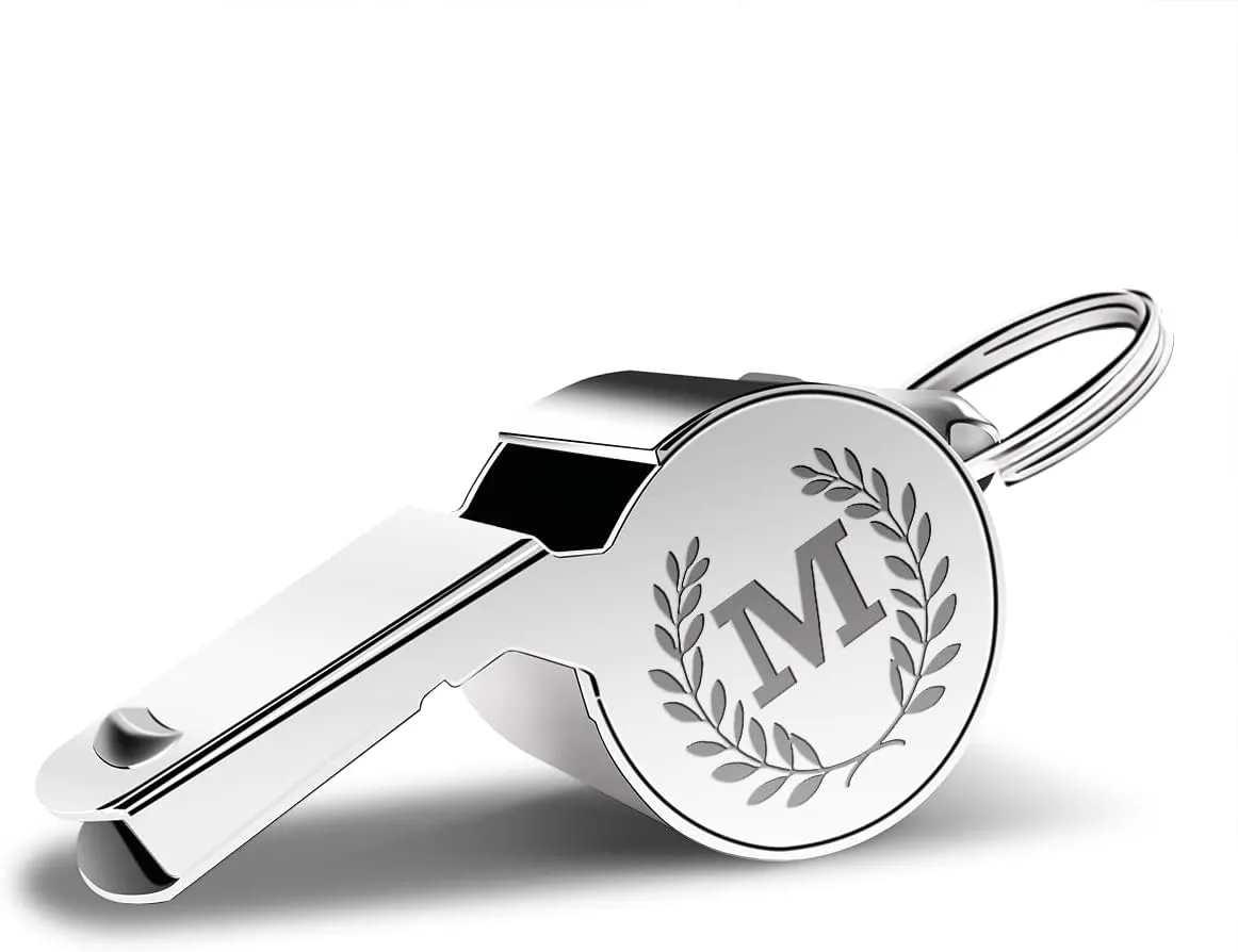 Letters Coach Gifts, Whistle for Coaches, Whistle Emergency, Thank You Coach Gifts, Coaches Whistle with Lanyard Cheer Coach Gift for Men Women Teachers Referees School Sports Coach Outdoor, Letter M