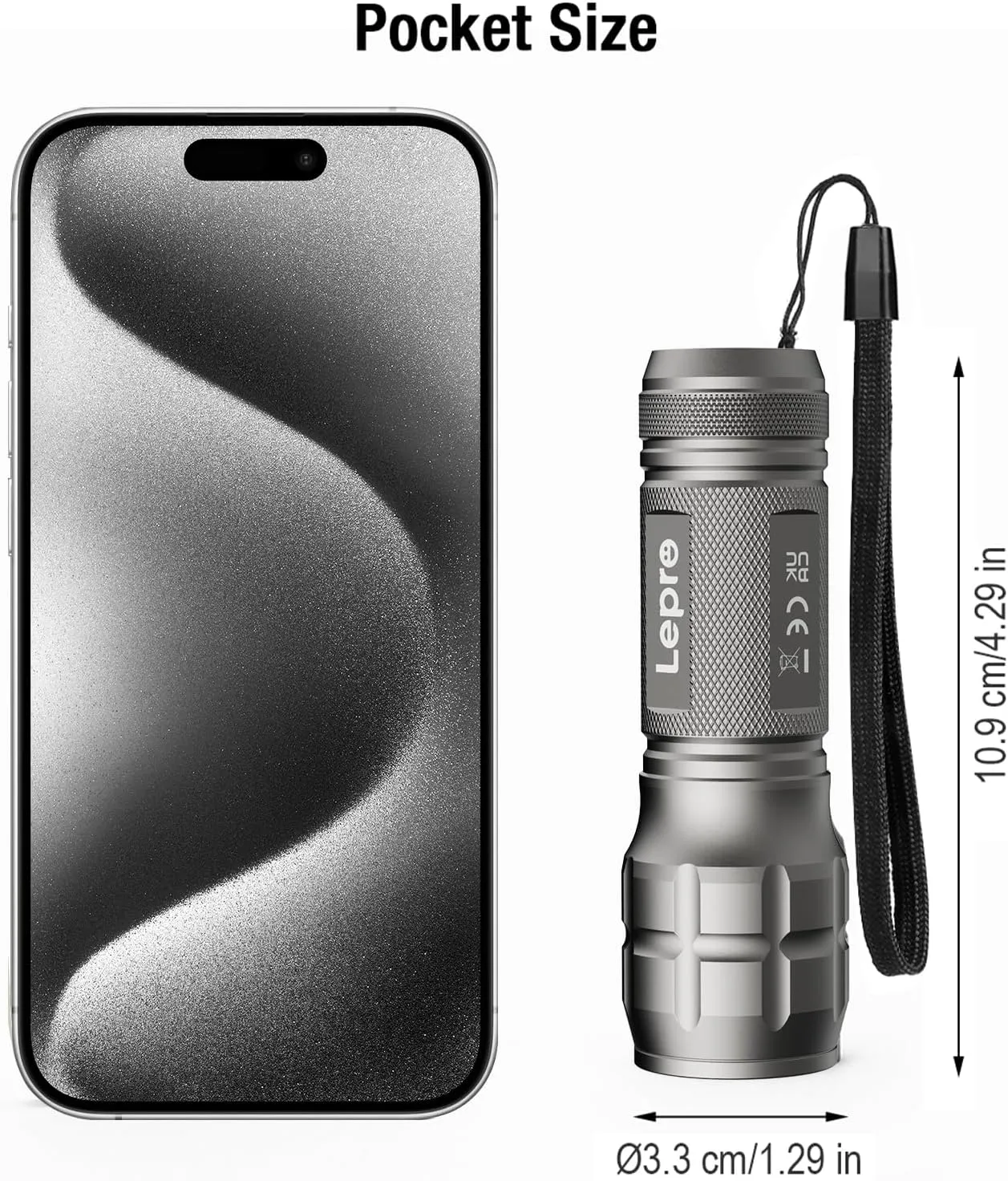 Lighting EVER LED Flashlights High Lumens, Small Flashlight, Zoomable, Waterproof, Adjustable Brightness Flash Light for Outdoor, Emergency, AAA Batteries Included