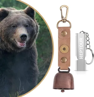 Loud Bear Bells with Emergency Whistle Set for Hikers, Bear Bell with Magnetic Silencer, Emergency Whistle for Survival/Hiking/Fishing/Boating/Camping/Climbing
