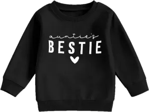 LUKYCILD Auntie and Aunties Bestie Matching Sweatshirt: Gender Neutral Baby Clothes Casual Long Sleeve Pullover Tops