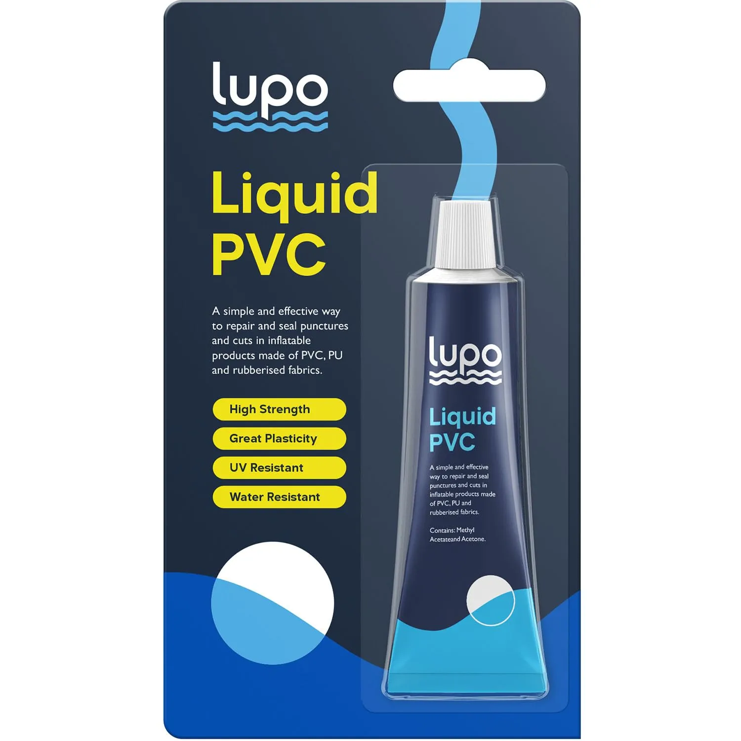 Lupo PVC Glue | Air Mattress Patch Kit | Heavy-Duty PVC Patch for Air Mattress Repair Patch Kit, Inflatable Kayaks, Canoes, Boats, Bouncy Houses, Tents, Swimming Pools & Hot Tubs | Vinyl Repair Kit