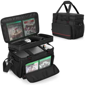 LUXJA Carrying Case Compatible with Xbox Series X, Travel Case for Game Console and Controllers, Black