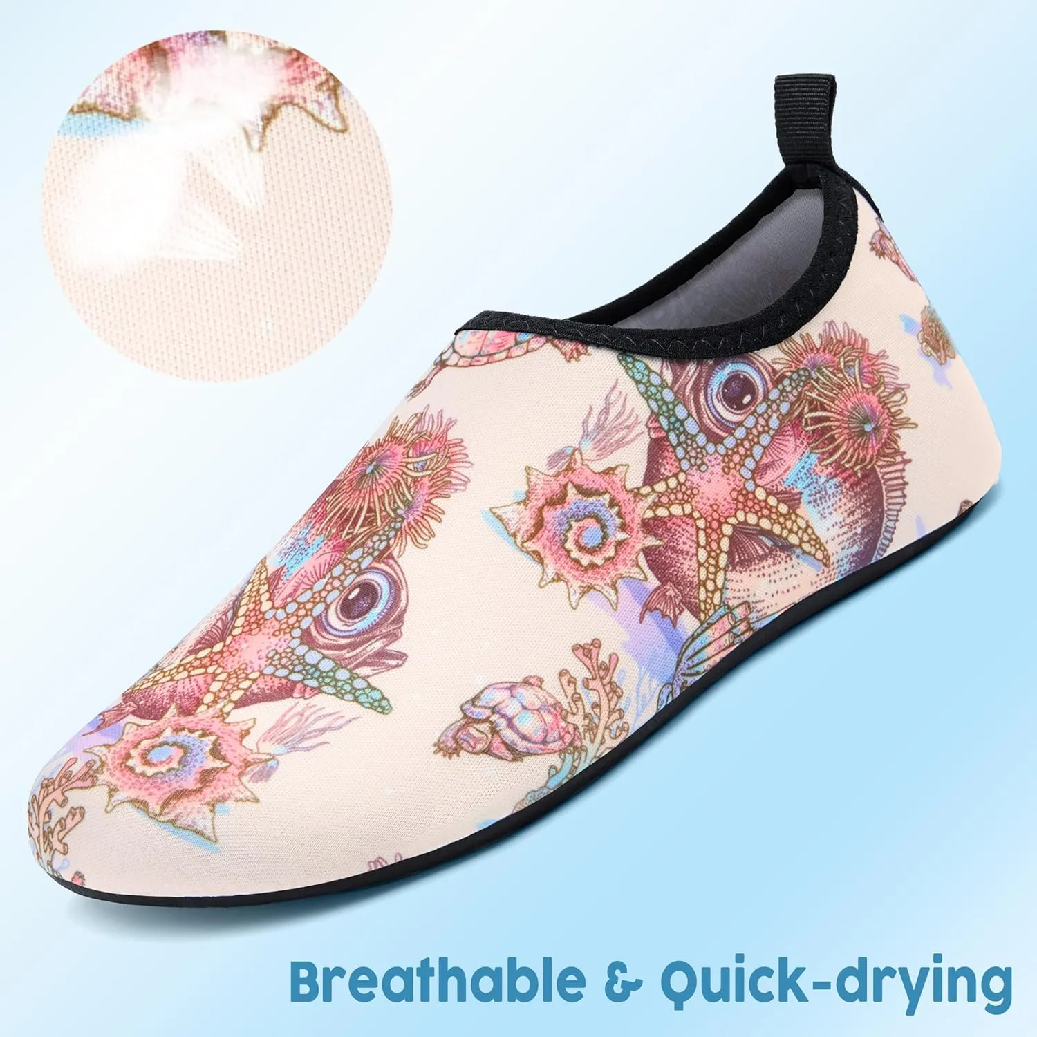 Metog Men Women Water Shoes Quick-Dry Aqua Socks Barefoot Slip-on for Beach Swim Sport Surf Yoga Exercise