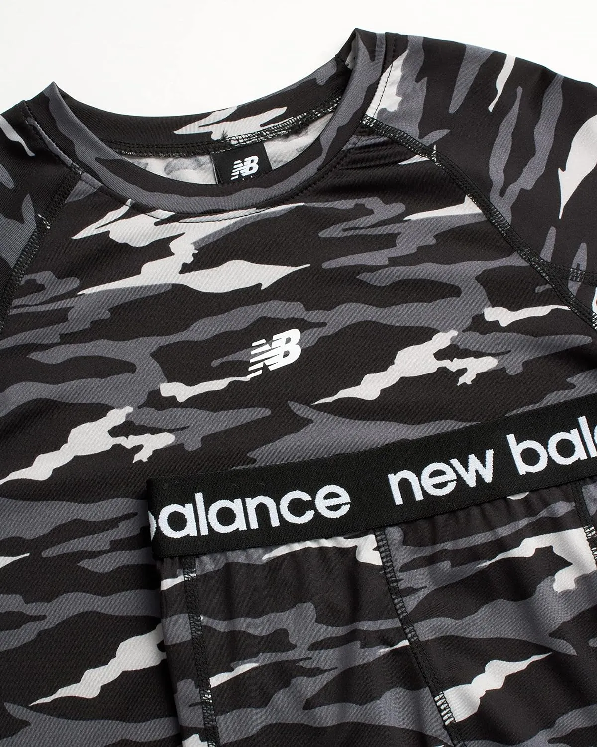 New Balance Boys' Performance Underwear Set - Base Layer Long Sleeve T-Shirt and Tights
