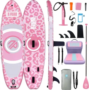 Niphean Inflatable Stand up Paddle Board with StabilTrac Fin, 400LBS Capacity & Wide EVA and Ergonomic Kayak Seats with Back Support