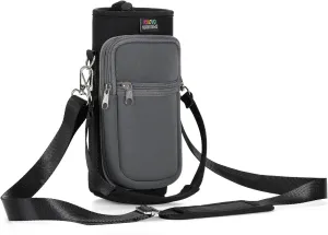 Nuovoware Water Bottle Carrier Bag,25oz/40oz/64oz Bottle Pouch Holder,Adjustable Shoulder Hand Strap 2 Pocket Sling Neoprene Sleeve Sports Accessories for Hiking Travelling Camping Nuovoware Water Bottle Carrier Bag,25oz/40oz/64oz Bottle Pouch Holder,Adjustable Shoulder Hand Strap 2 Pocket Sling Neoprene Sleeve Sports Accessories for Hiking Travelling Camping