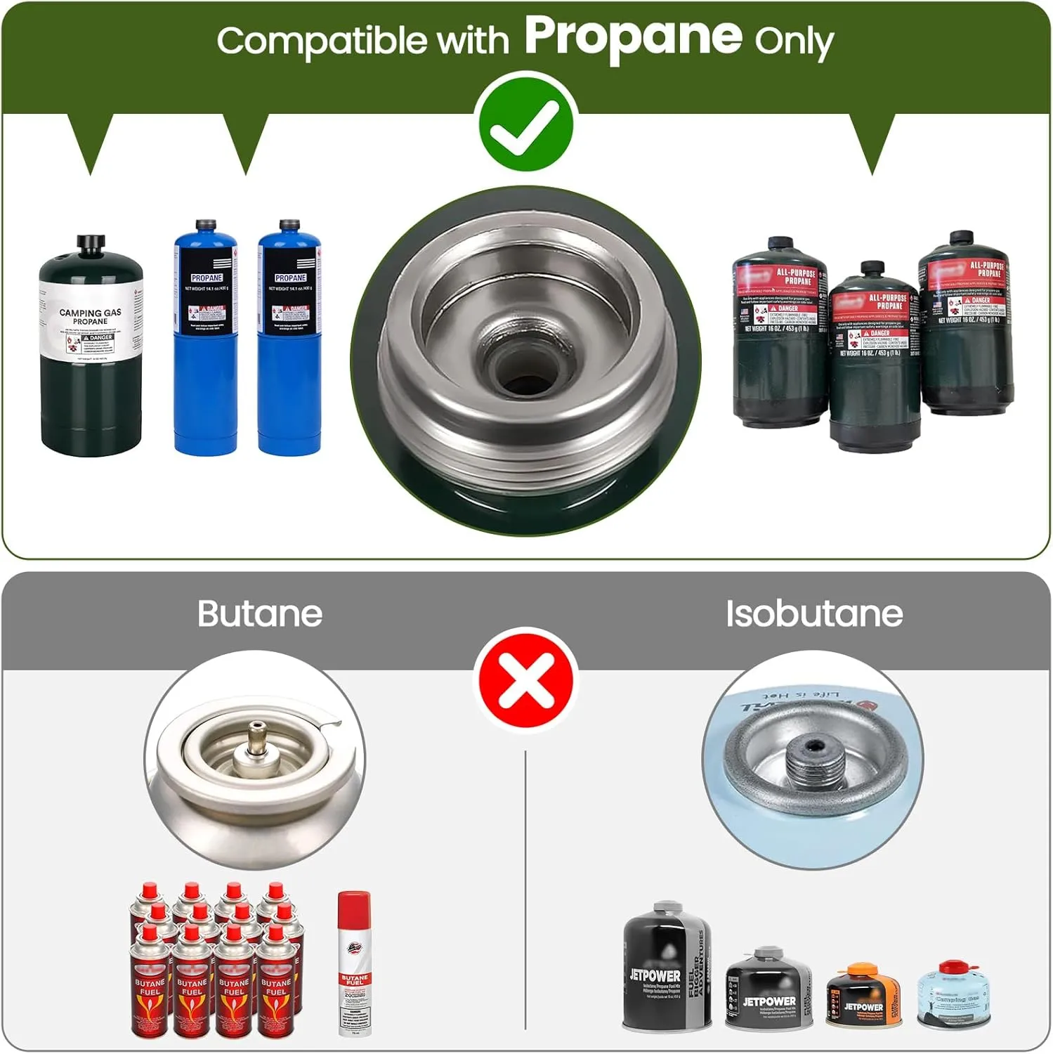 OGERY 2-Burner Foldable Camping Stove with Griddle (Textured & Smooth) and Carrying Bag, Portable Propane Camp Stove with 2 Adjustable Burners & Piezo Ignition, for Camping Tailgating Essentials Gear