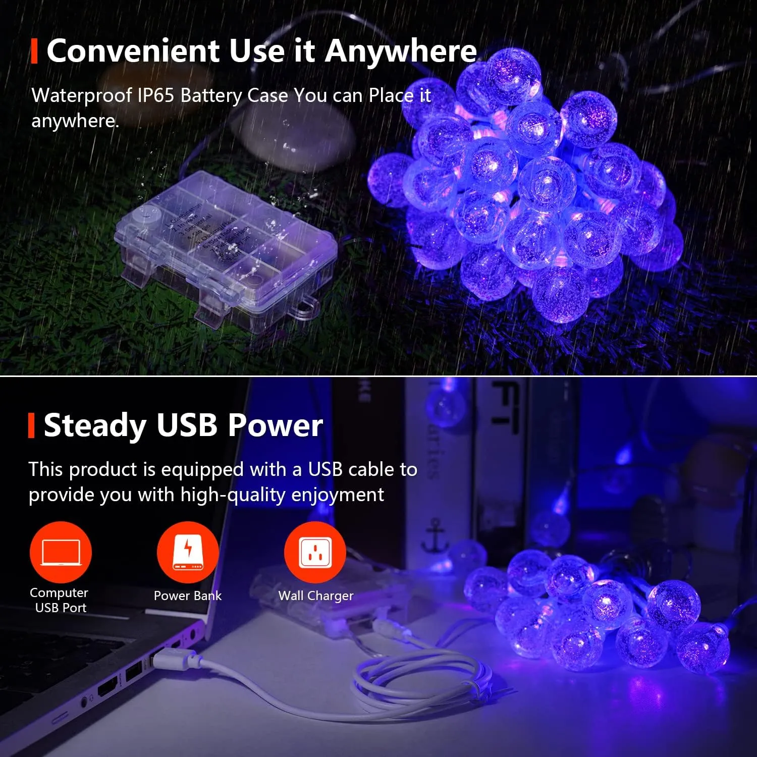 OMIKA 15FT 30 LED Black Light Battery Operated, UV Black Christmas Lights String, Twinkle Fairy Lights with Remote, Blacklight for Halloween Bedroom Glow Party Body Paint Fluorescent Tapestry Decor