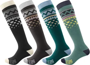 OutdoorMaster Unisex Ski Socks,Skiing and Snowboarding Socks for Men & Women with Over the Calf Design/Non-Slip Cuff