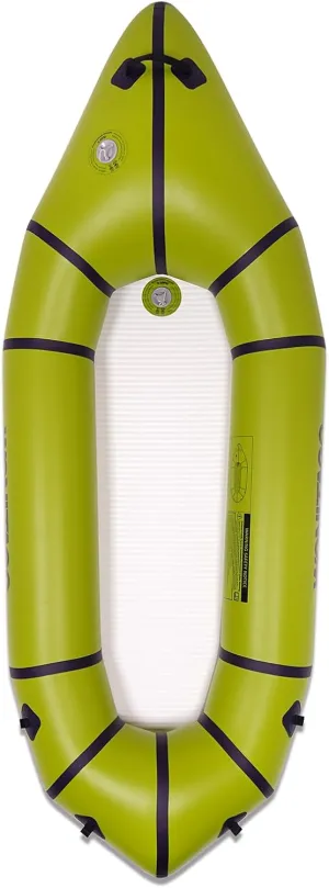 Packraft PVC Inflatable Travel Kayak Packrafts with Drop Stitch Floor for Flat Water Rafting/Bicycle Drifting/Litewater Dinghy, 1 Person, 7.7Ft