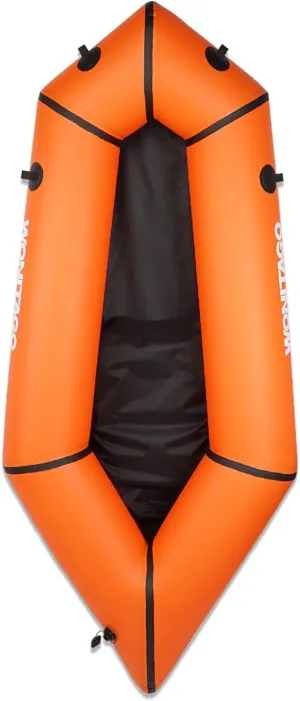 Packraft TPU Inflatable Travel Kayak with Soft Seat Lightweight Packrafts for Flat Water Rafting/Bicycle Drifting/Litewater Dinghy, 1 Person