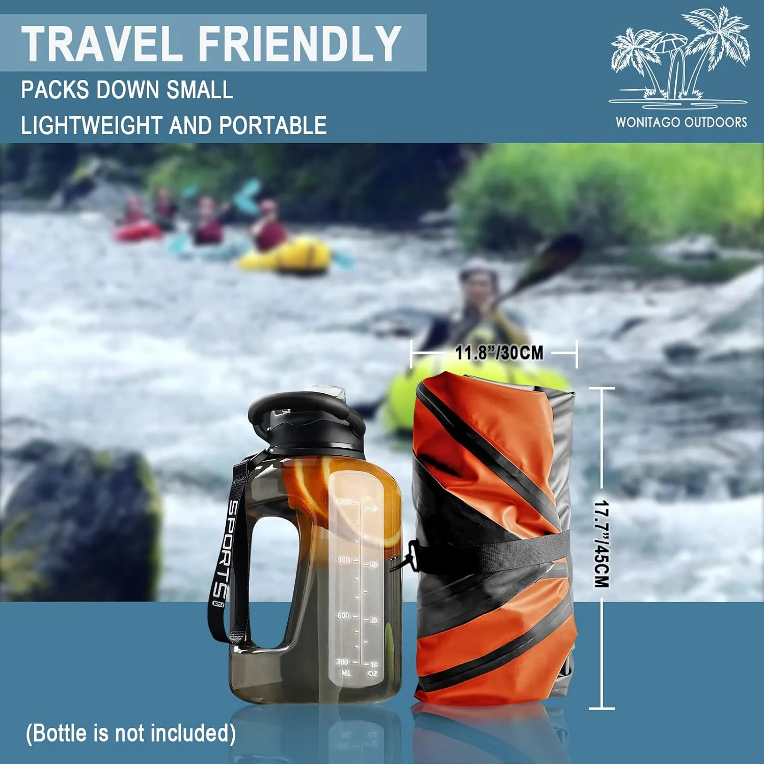 Packraft TPU Inflatable Travel Kayak with Soft Seat Lightweight Packrafts for Flat Water Rafting/Bicycle Drifting/Litewater Dinghy, 1 Person