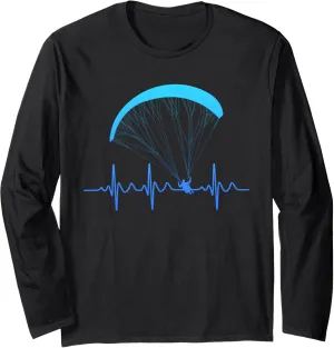 Paragliding Heartbeat Paragliding Pilot Shirt Paraglider Long Sleeve T-Shirt