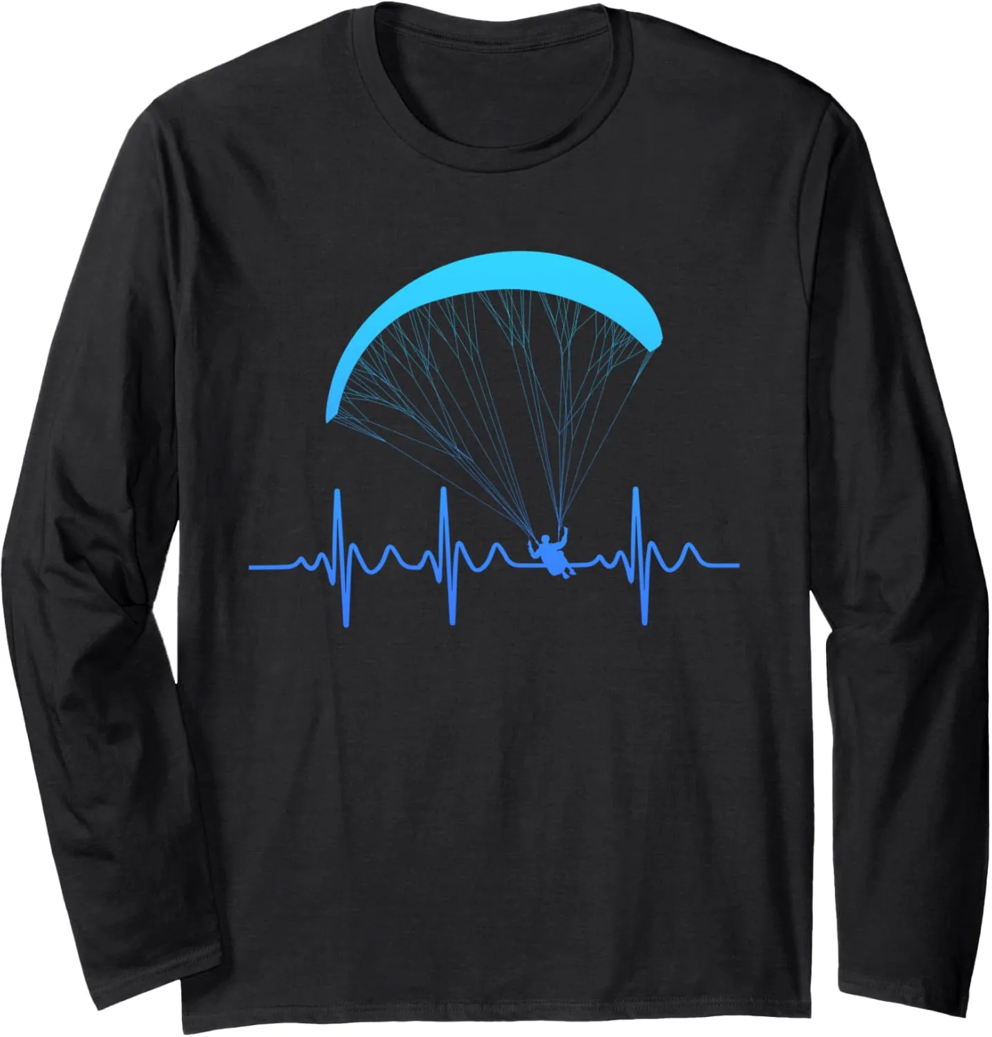 Paragliding Heartbeat Paragliding Pilot Shirt Paraglider Long Sleeve T-Shirt