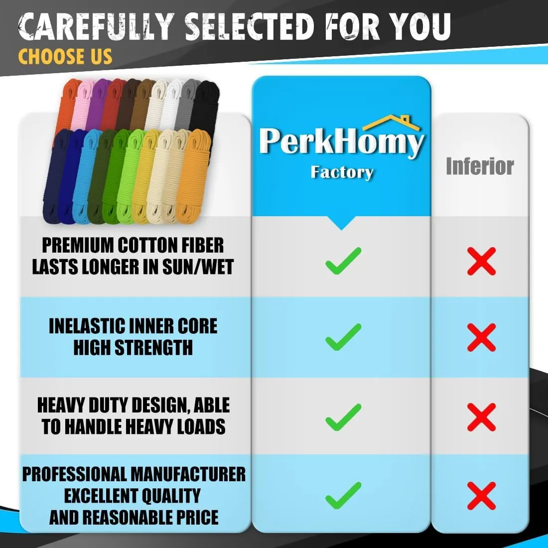 PerkHomy Cotton Rope 1/4" (6.3mm) 100 ft Multi Purpose Utility Diamond Braided Cord, Natural Cotton for Clothes Line Camping Crafting Flag Pole, Light Yellow