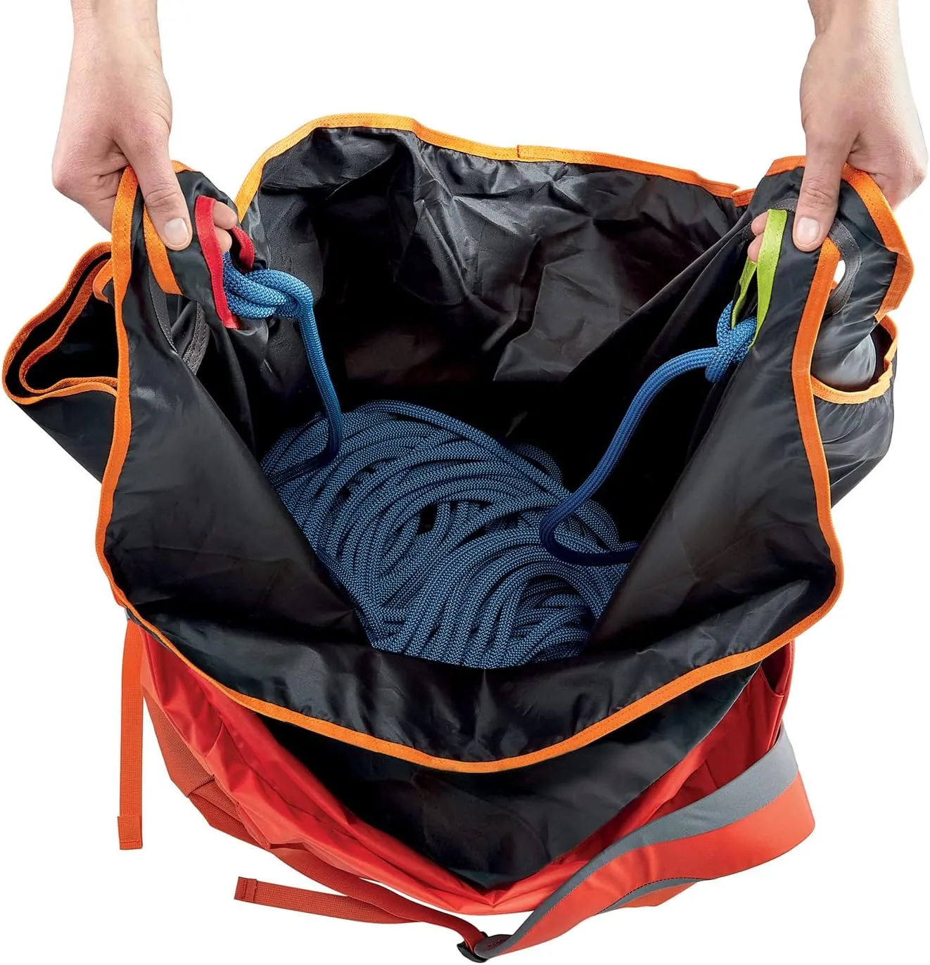 PETZL KLIFF Rope Bag - 36-Liter Rope Bag for Sport Climbing With Removable Tarp - Red/Orange