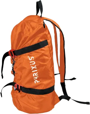PHRIXUS Rock Climbing Rope Bag, Waterproof Folding Rope Storage Bag with Ground Sheet, Buckles and Carry Straps, Large Capacity Backpack Rock Climbing Gear for Rock Climbing Rope, Orange