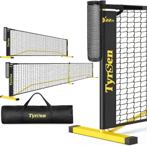 Portable Pickleball Net for Driveway, 22 FT Regulation Size & 11 FT Half Court Size Pickle Ball Net with Ball Collector, 2-in-1 Pickle Ball Net with Carry Bag for Garages Backyard Portable Pickleball Net for Driveway, 22 FT Regulation Size & 11 FT Half Court Size Pickle Ball Net with Ball Collector, 2-in-1 Pickle Ball Net with Carry Bag for Garages Backyard