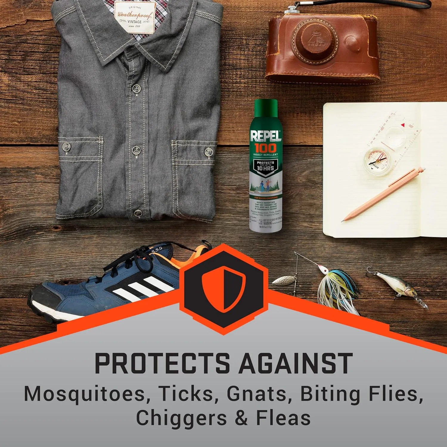 Repel 100 Insect Repellent, 4 Ounces, 98% DEET 10-Hour Protection Lon-Lasting Insect Repellent Aerosol Spray Repels Mosquitoes, Ticks, Gnats, Biting Flies, Chiggers And Fleas