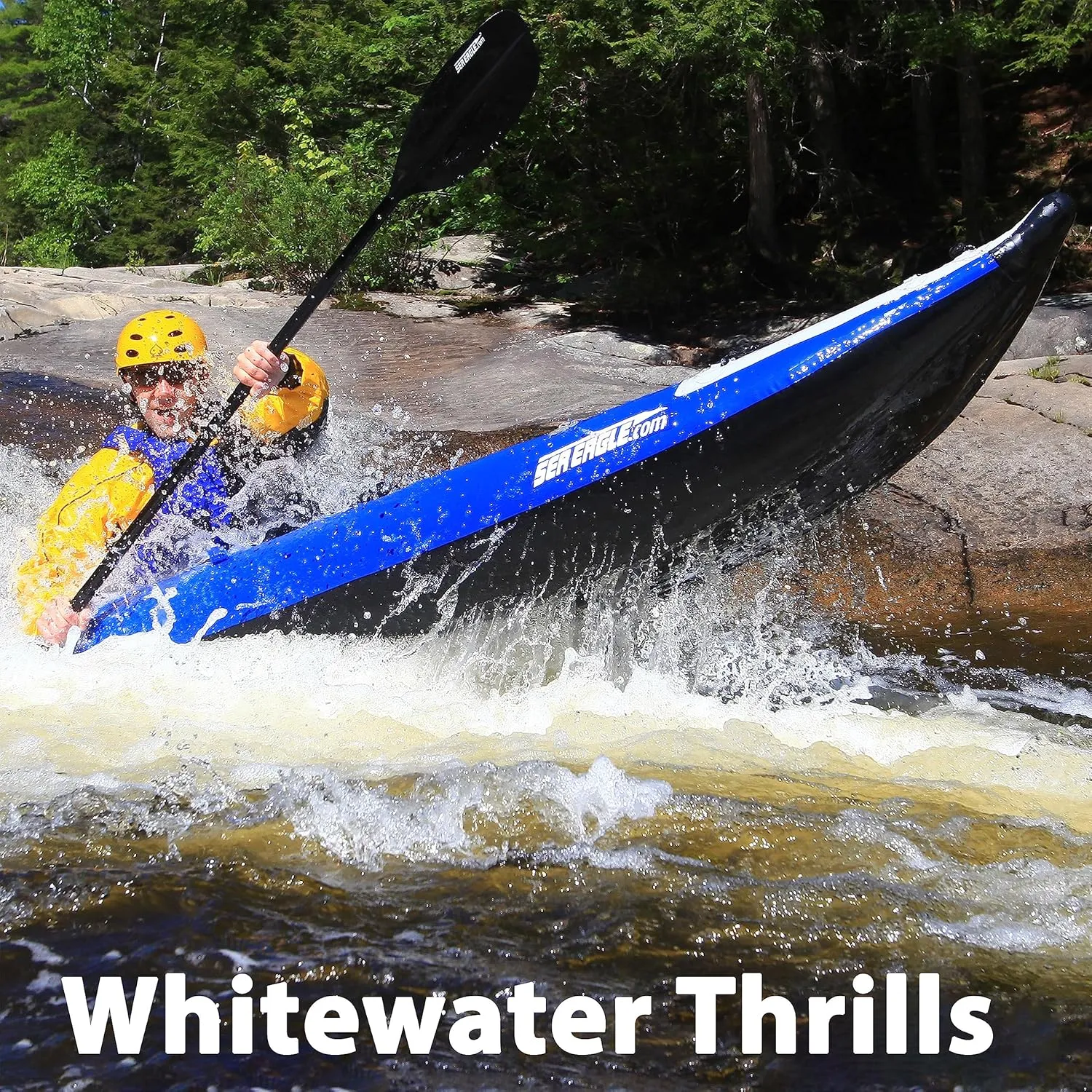 Sea Eagle 380X 12'6" Explorer Inflatable Kayak- Fishing, Touring, Camping, Exploring &White Watering-Self Bailing, Removable Skeg, Drop Stitch Floor
