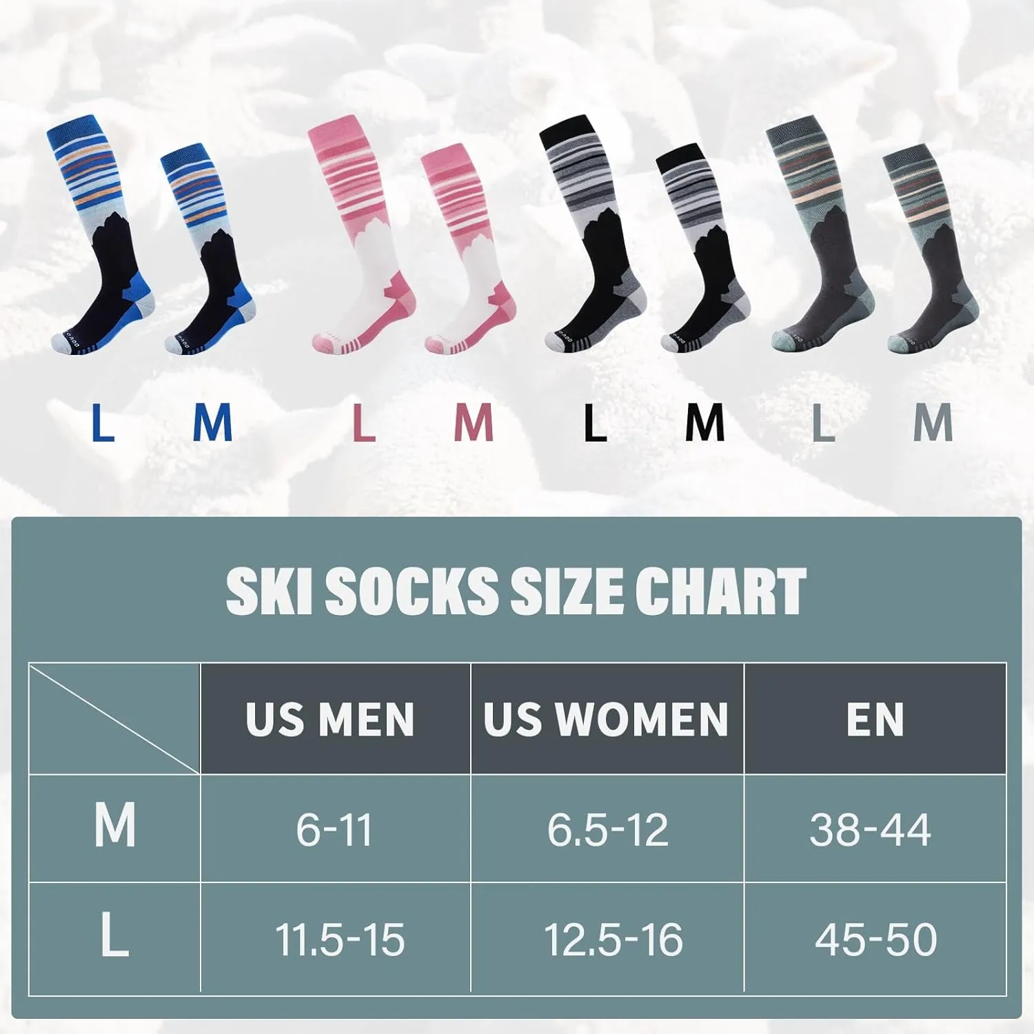 Ski Socks Merino Wool,2/3 Pairs Pack Skiing and Snowboarding Socks For Men Women Youth,Winter Knee High Thermal Socks