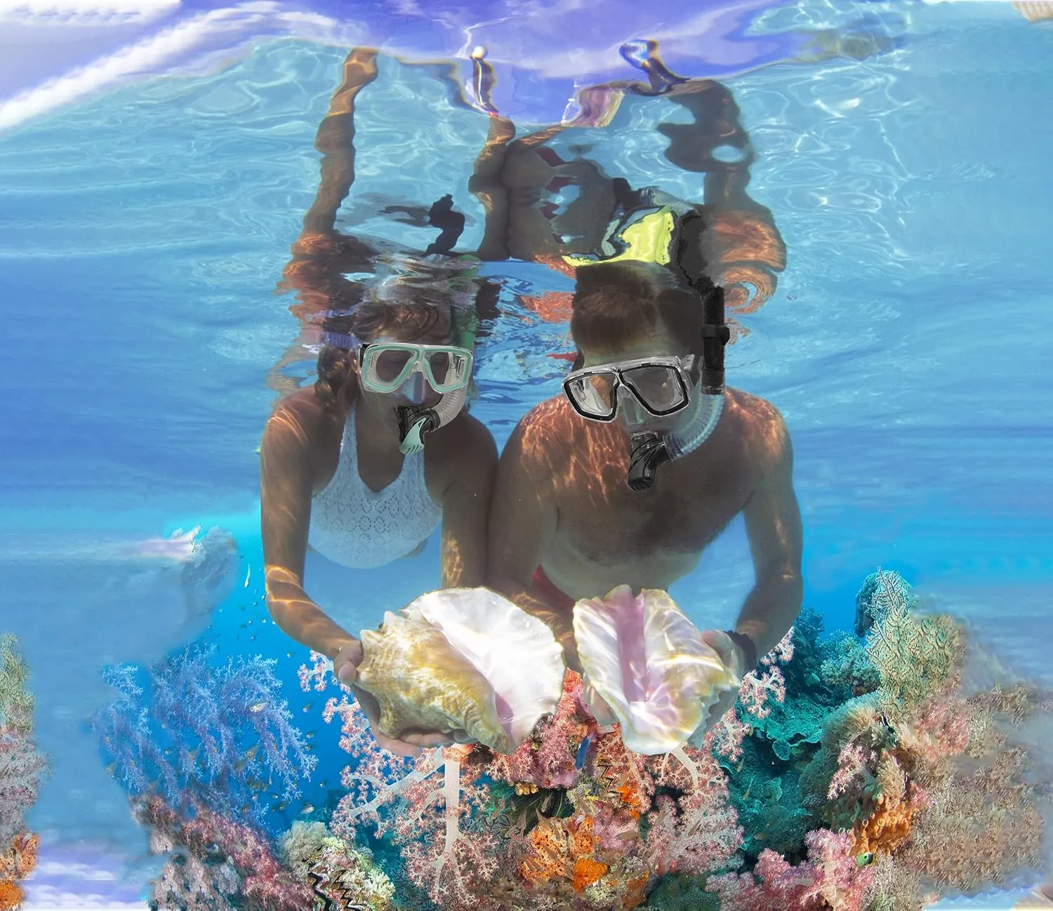 Snorkeling Gear for Adults with Fins Scuba Diving Gear Adult Professional Travel Snorkel Sets with Flippers,Anti-Fog Anti-Leak Diving Mask