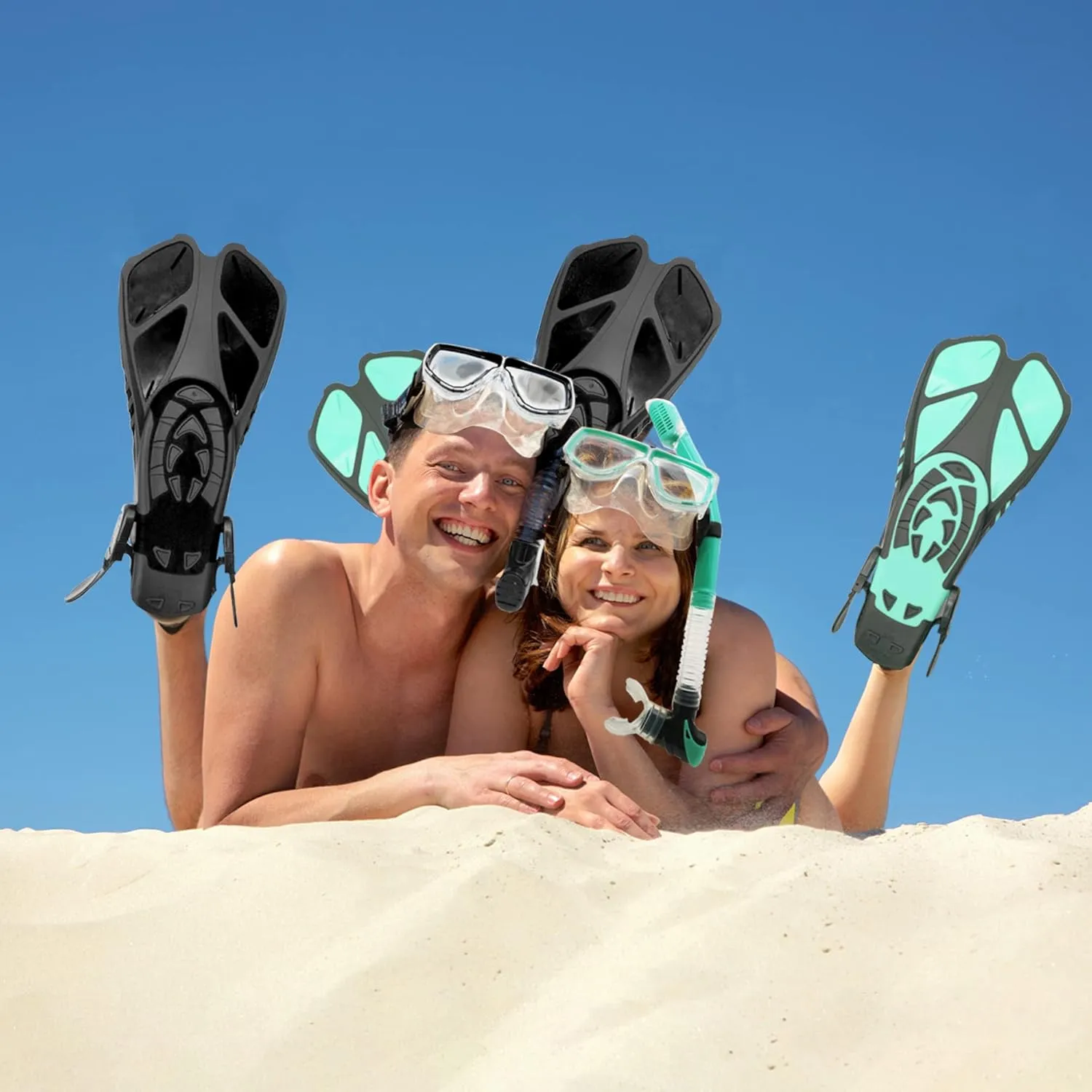 Snorkeling Gear for Adults with Fins Scuba Diving Gear Adult Professional Travel Snorkel Sets with Flippers,Anti-Fog Anti-Leak Diving Mask