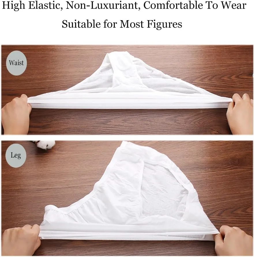 STARLY Women's Disposable Pure Cotton Underwear Travel Panties High Cut Granny Briefs White/Macarons/Black (10pcs)