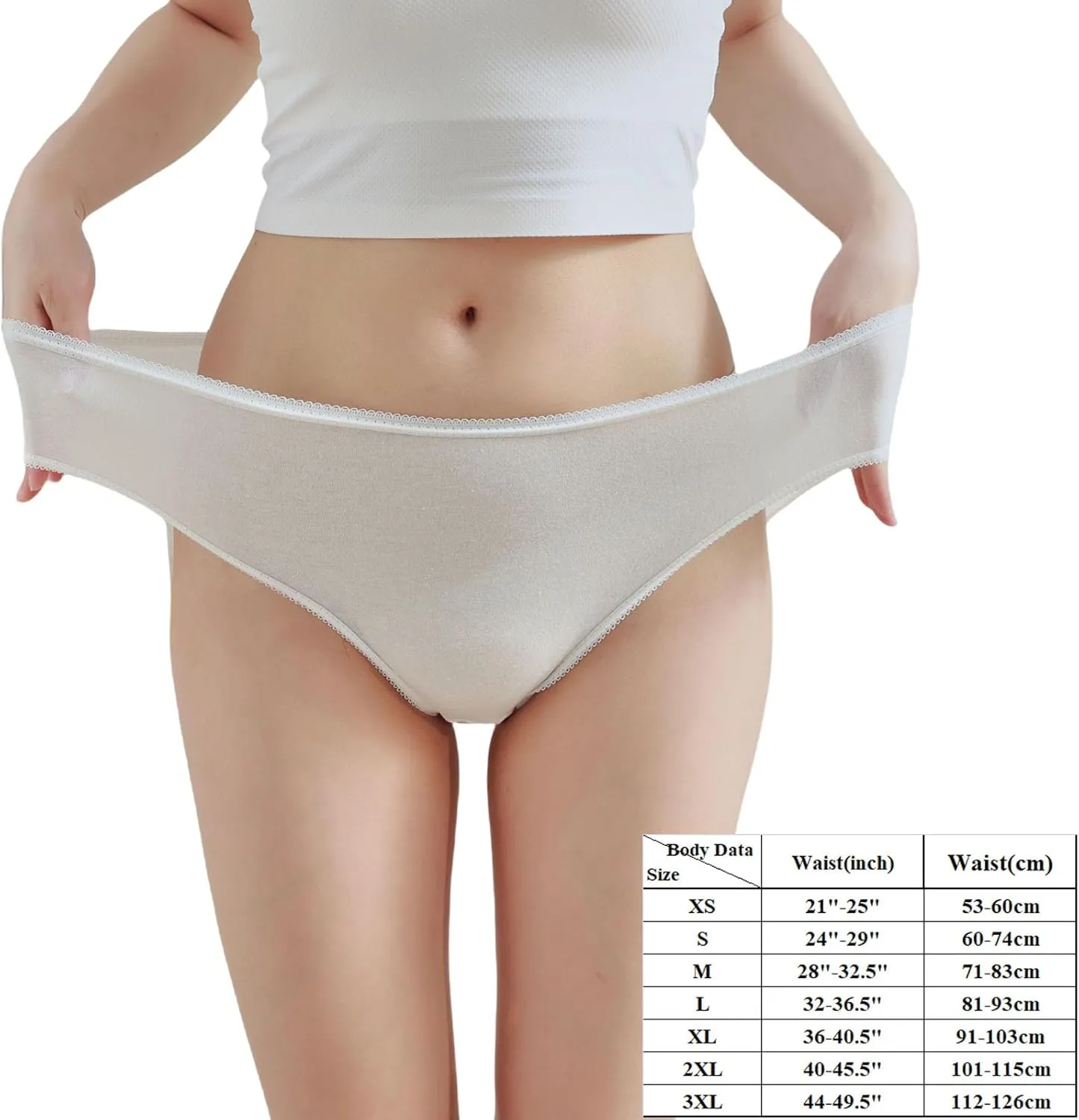 STARLY Women's Disposable Pure Cotton Underwear Travel Panties High Cut Granny Briefs White/Macarons/Black (10pcs)