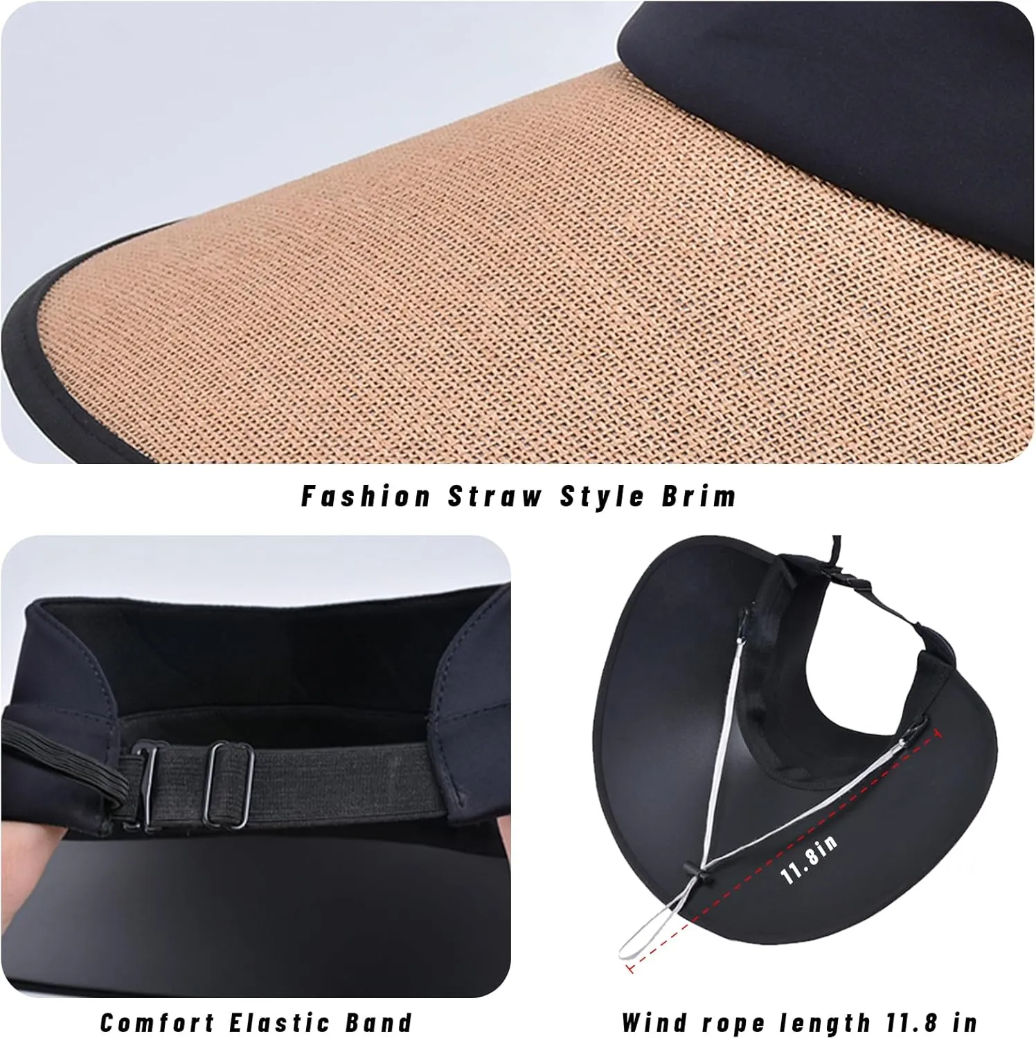 Sun Visor Hats Women Floppy Large Brim Summer UV Protection Beach Cap for Summer Safari Sports UPF 50  Foldable